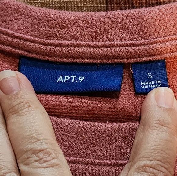 APT. 9 Pink Layered Look Sweater Top Small 3/4 Sleeve High Low Hem Blouse - Picture 7 of 7